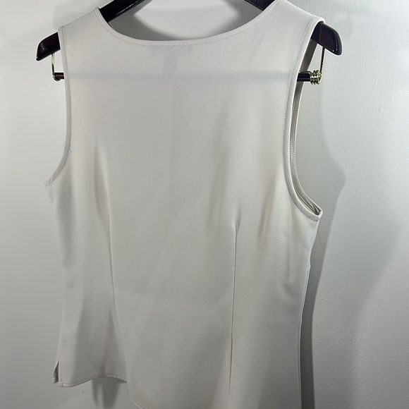 Louben Cream Tank Top with Scoop Neck and Relaxed Fit Size 10 - Picture 6 of 6